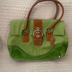 Vintage Coach green handbag